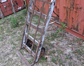 Local PICK UP ONLY Antique industrial factory Hand Truck Rusty Farm Dolly Store Display Farmhouse cottage garden shelving vintage steampunk