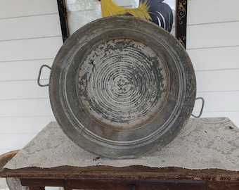 Vintage Basket large Wash Tub bucket Galvanized Metal Primitive Farmhouse cottage Décor #6