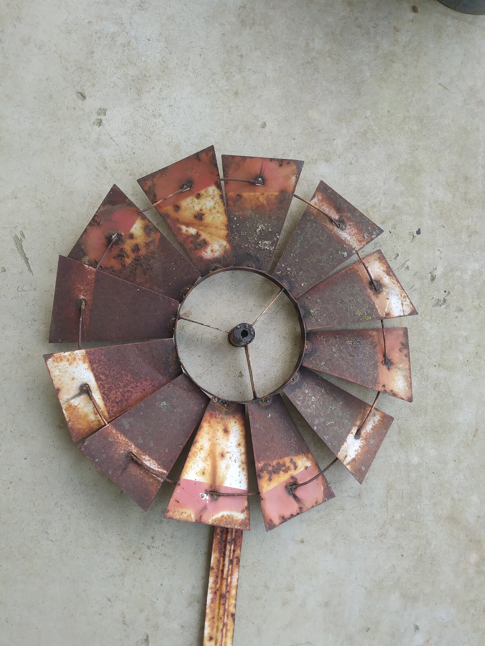 Rusty vintage windmill blades and tail farmhouse cottage Etsy
