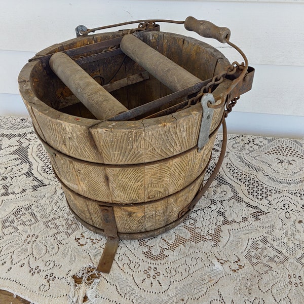 Antique Wooden Bucket Etsy