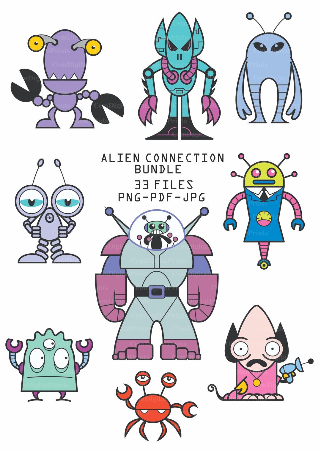 Alien Connection Clipart • Sci-fi Mutant Animals (digital Download) - Etsy