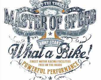 Domina la moto: Arte de carreras de motos clásicas / Impresión digital de velocidad vintage