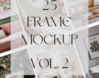 Frame Mockup Bundle, 25 Frames for Wall Art display, Various ratio mockups, Art print mock up bundle, Photoshop smart object PSD