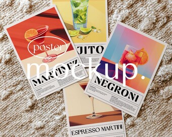 Poster Mockup, 4 Drucke Vorlage