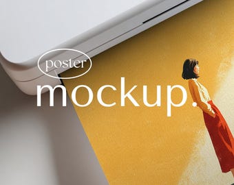 Printer Mockup A4 Paper Printing Close Crop Photoshop Template PSD File