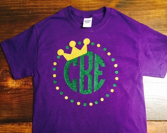 Personalized Monogram Mardi Gras Shirt