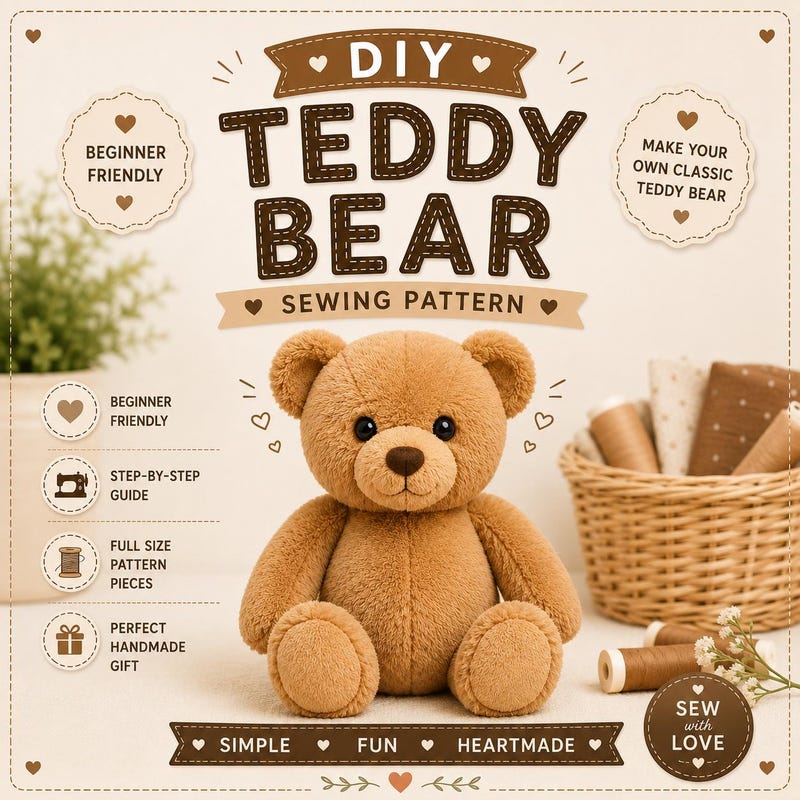 Felt Teddy Bears Patterns Etsy felt-teddy-bears-patterns-etsy