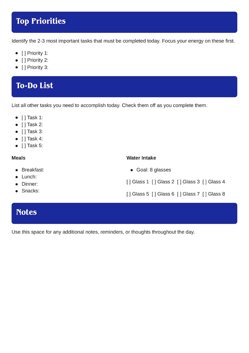 Daily Planner Printable | Hourly Schedule & To-do List Template ...