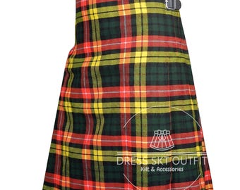 Clan Buchanan Tartan 8 Yard Kilt For Men - Custom Size - Premium Handmade Scottish Kilt - Available in 80+ Tartan Colors - Custom Made Kilt