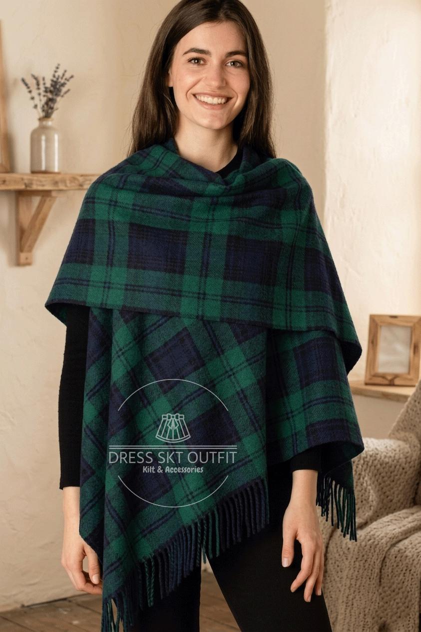 Scottish Tartan Shawl Wrap for Women - Wool Blend Winter Shawl - Premium Handmade Plaid Winter Wrap - 100+ Tartan Colors - Size (26 x 100)