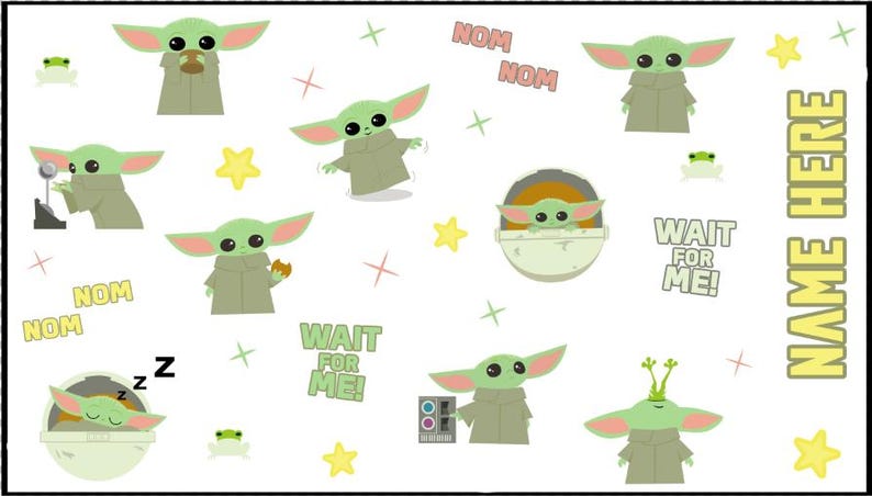 Baby Yoda / Grogu - (12oz) Water Bottle - Stainless Steel Kids Bild 1