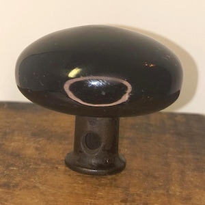 Antique Art Nouveau Black Porcelain  Doorknobs
