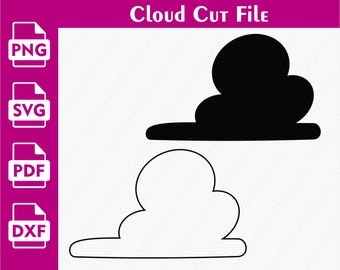 Toy Story SVG Clouds: Nursery Clipart, White Cloud PNG (digital download)