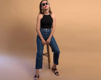 80s Jeans / High-Waisted Jeans / Crop Jeans / Vintage Denim / Straight-Leg Jeans / Anne Klein Jeans / Vintage Jeans Δ size: W28