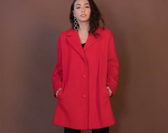 Tamaños de la lana roja estructurada de gran tamaño M/L