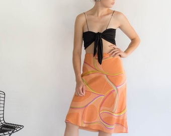 Spring Abstract Silk Skirt size M