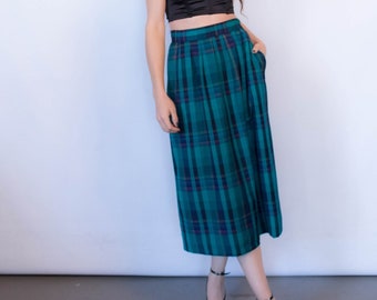 70s Pendleton Plaid Wool Skirt size S