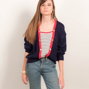 Oversized Nautical Knit Sweater fits sizes S/M/L/XL