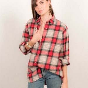 90s Eddie Bauer Cotton Plaid Overshirt size XS/S/M image 1