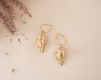 Natürliche Muschel Muschel Ohrringe, Muschel Anhänger, Sommer Hochzeit Schmuck, Geschenke für Sie