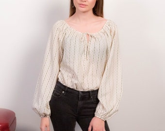 Chessa Davis Balloon Sleeve Peasant Blouse size S/M