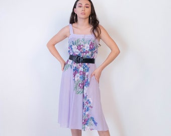 70s Floral Hawaiian Summer Dress size S/M