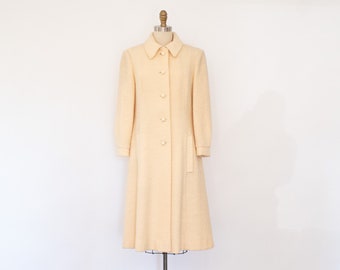 Vintage 60s Princess Coat, Mod Woven Wool Coat (XS-S)