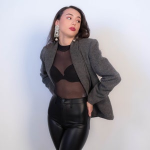 Vintage 80s Mohair Wool Blazer size XS/S