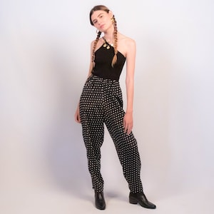 80s Polka-Dot Silky Harem Pants size S/M