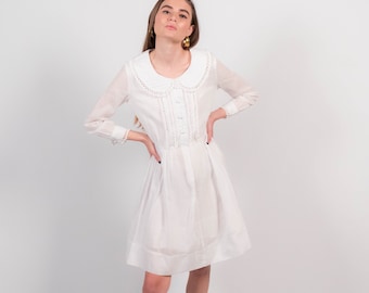 GRIS Puritan Collar Dress L グリワンピ