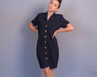 80s St. John Knit Navy Dress Dress size S/M