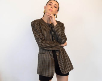 Oversized PLAID Blazer. Vintage 80s Plaid Blazer. Vintage Plaid Blazer. Vintage 80s Blazer. Tailored Womens Blazer. fits size: XS/S/M