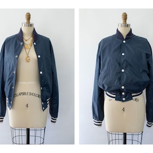 80er Jahre Brittania Retro Windbreaker, Vintage Unisex Streetstyle Navy Windjacke (XS-S)