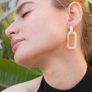 Statement Earrings / Geometric Earrings / Minimalist Earrings / Resin Statement Earrings / Square Earrings / Rectangle Earrings
