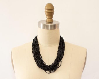 Beaded Necklace / Multi-Strand Beaded Necklace / 70s Necklace / 70s Beaded Necklace / Beaded Glass Necklace / Boho Beaded Necklace