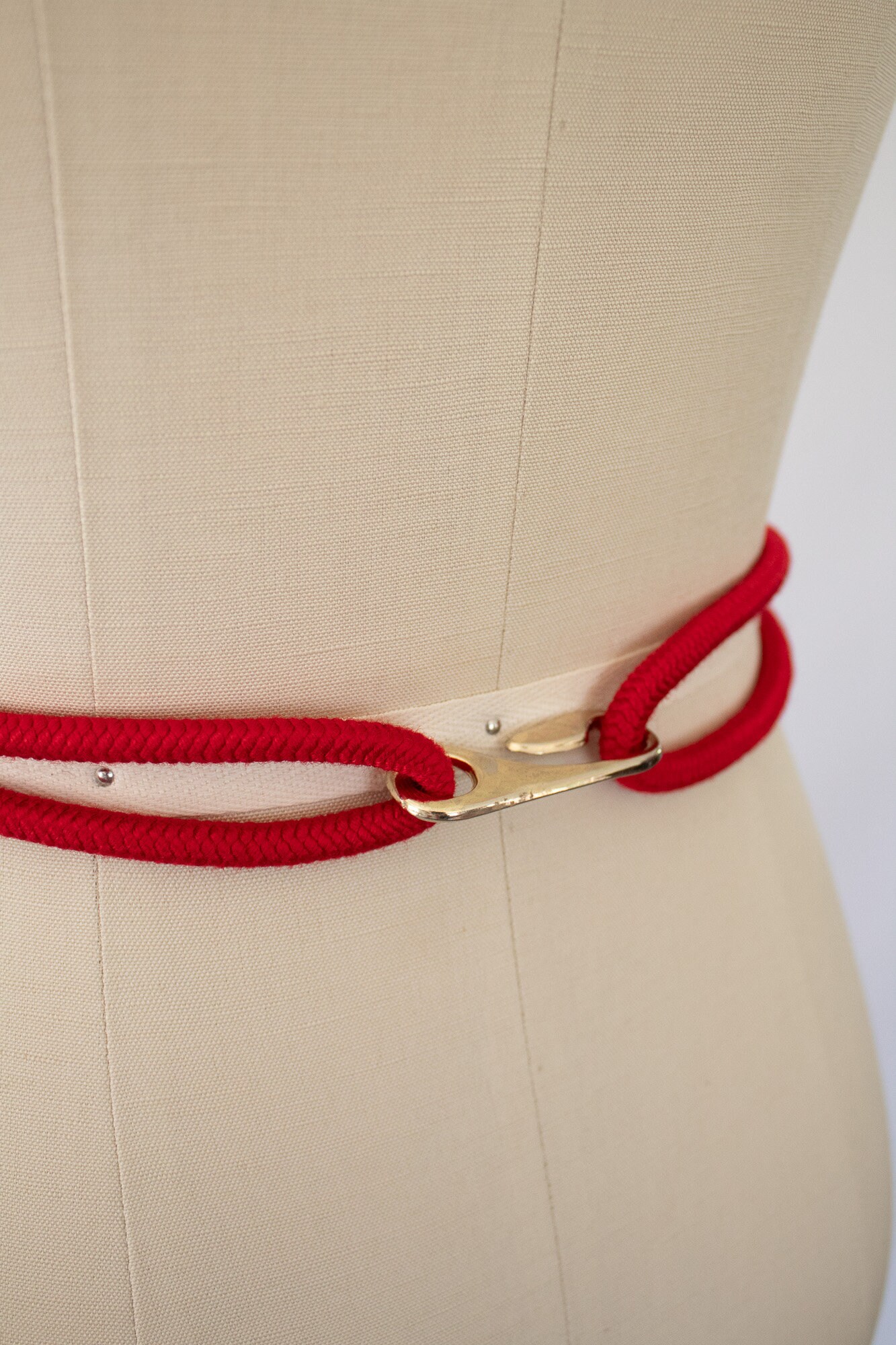小物 Vintage 80s Red Braid Design Belt 80s Red Braided Rope Belt, Vintage Minimal Braided Belt