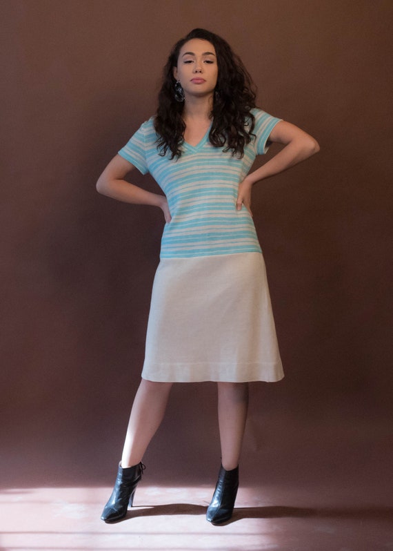 Vintage 60s Mod Striped Knit Dress size: S/M - image 6