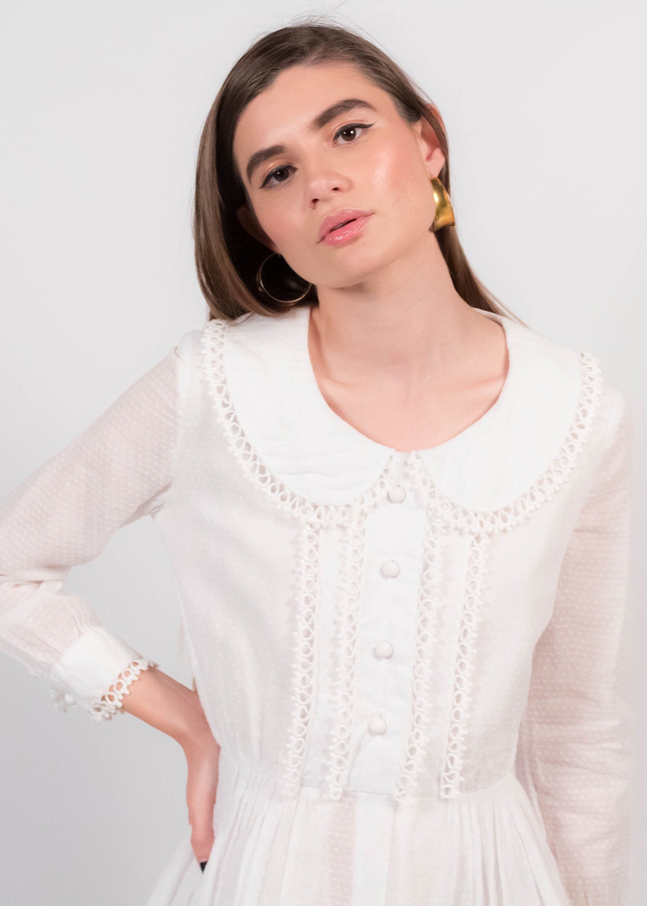 未使用級 herlipto Galerie Pearl Collar Dress Her lip to Galerie Pearl Collar Dress - メルカリ