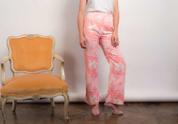 60s PAISLEY Pants. Vintage Wide-Leg Pants. 60s Pri
