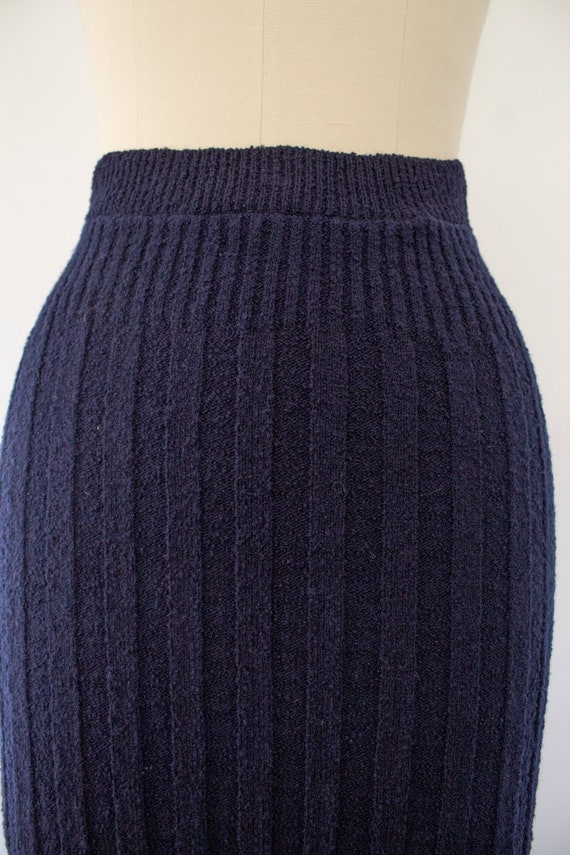 40s Knit Beaded Cardigan Skirt Set, Vintage Two-P… - image 5