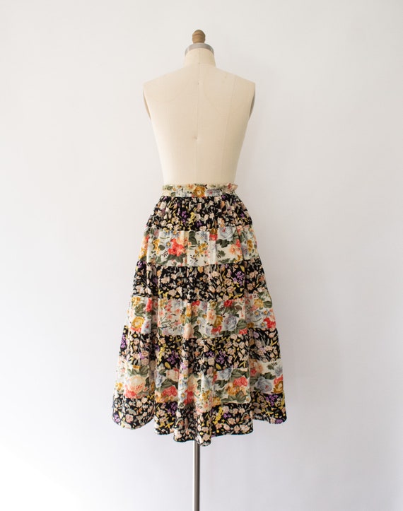 90s Floral Tiered Full Skirt, Vintage Adjustable … - image 8