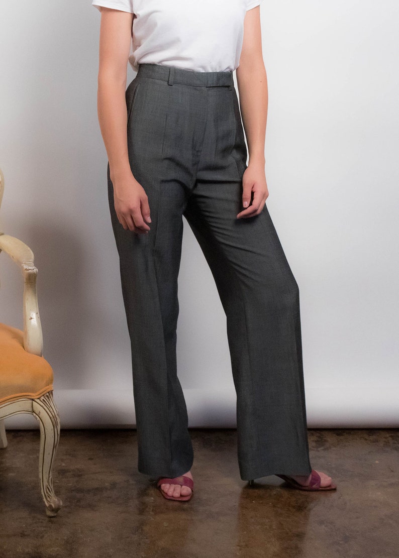 Vintage 90s Kenzo Wide-Leg Wool Trousers size M/ 28W image 10