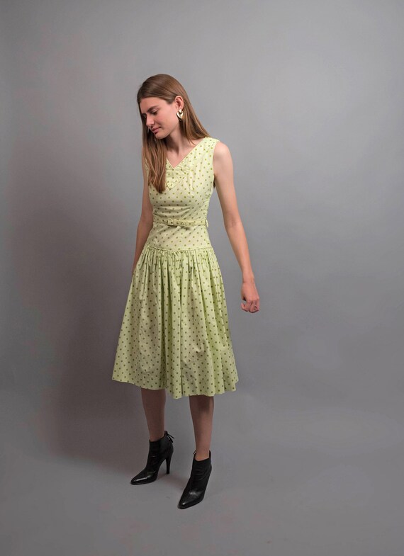 50s Vintage Dress / Polka-Dot Dress / Summer Dres… - image 6