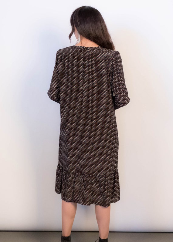Vintage 80s Hanae Mori Silk Novelty Print Dress s… - image 8