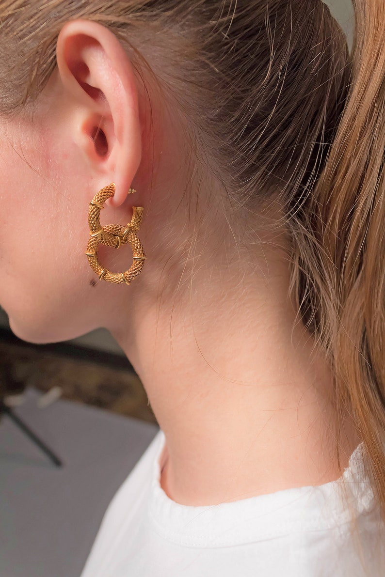 Hoop Earrings / Statement Earrings / 80s Hoop Earrings / Big Earrings / Gold Hoop Earrings / Statement Hoop Earrings image 4