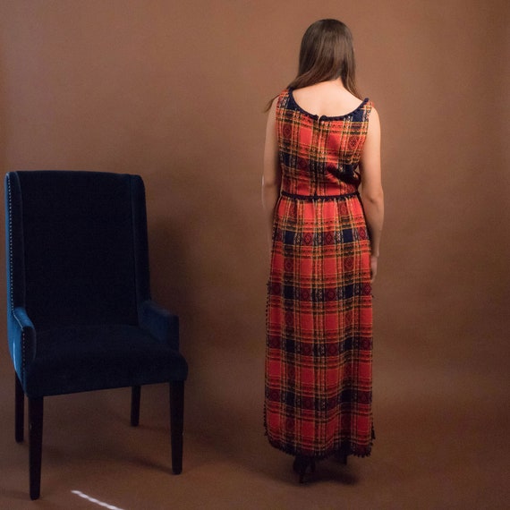 60s Wool Plaid Dress. Vintage 60s Maxi Dress. Vin… - image 8