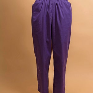 Lila Hose / Lounge Hosen / Hosen / 80er Hosen / elastische Taille Hose / hoher Taille Hose Δ Größe: 25/26 W Bild 3