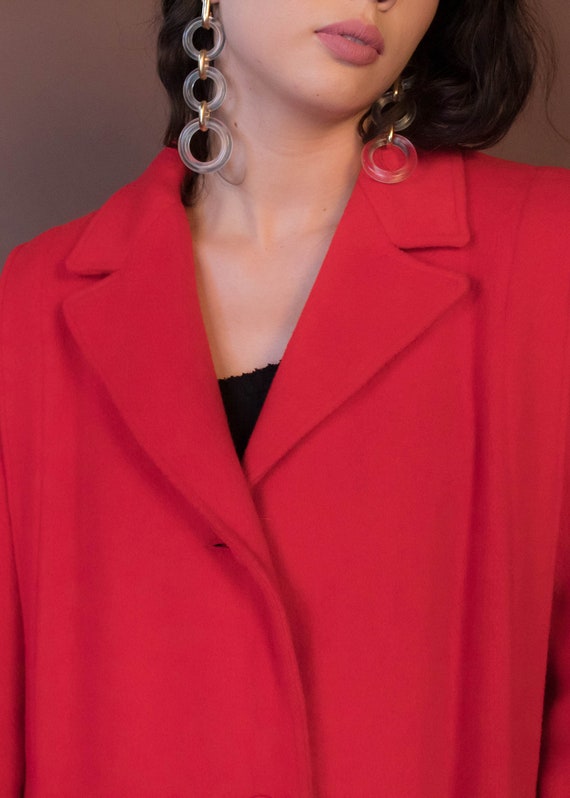 Oversized Structured Red Wool Coat sizes M/L - image 2