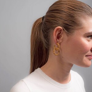 Hoop Earrings / Statement Earrings / 80s Hoop Earrings / Big Earrings / Gold Hoop Earrings / Statement Hoop Earrings image 3