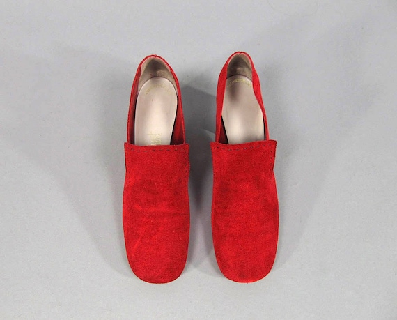 Vintage Suede Loafers / Vintage 60s Shoes / Mod S… - image 2